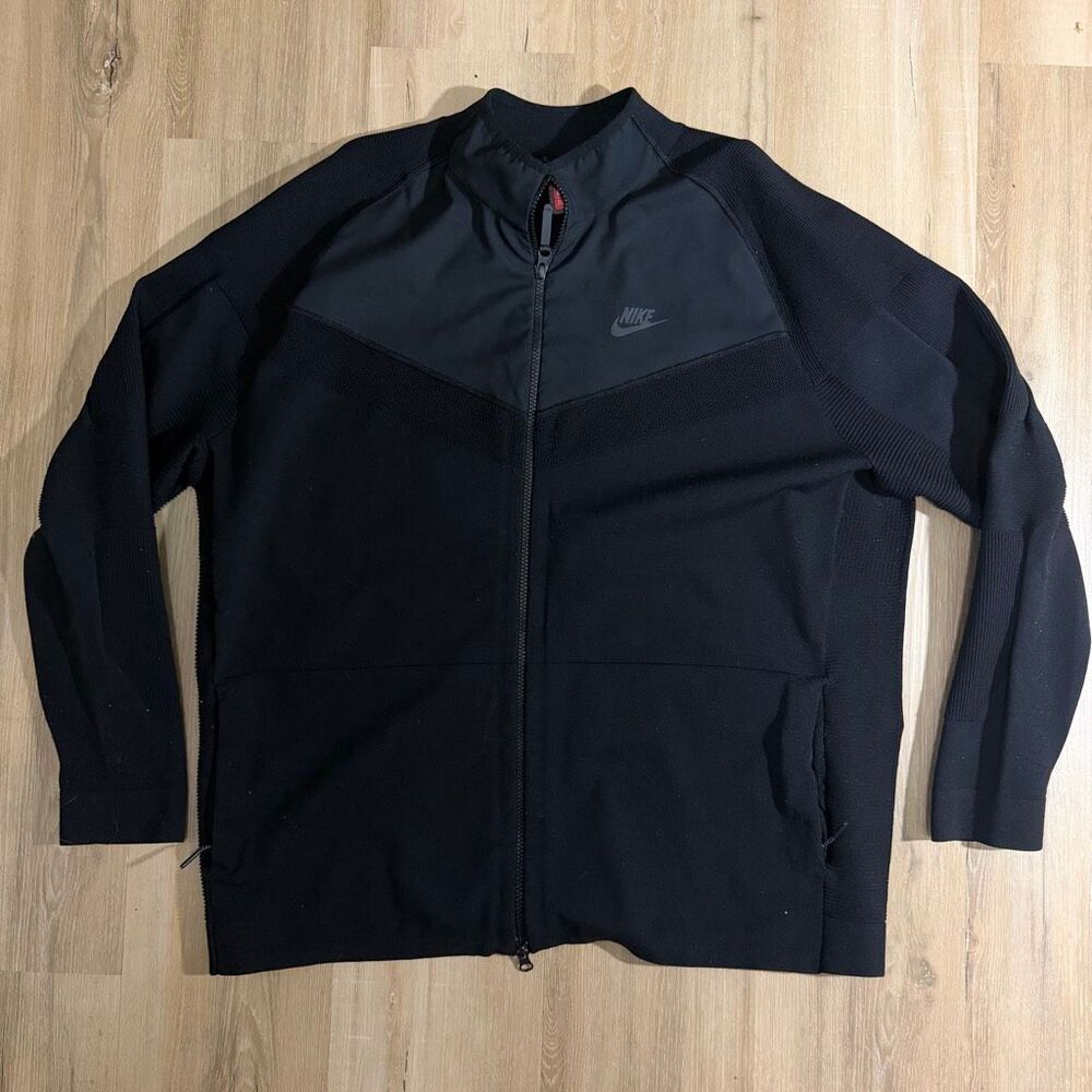 Nike Sportswear Tech Knit Jacket Black Athleisure Performance Outerwear Sz XL